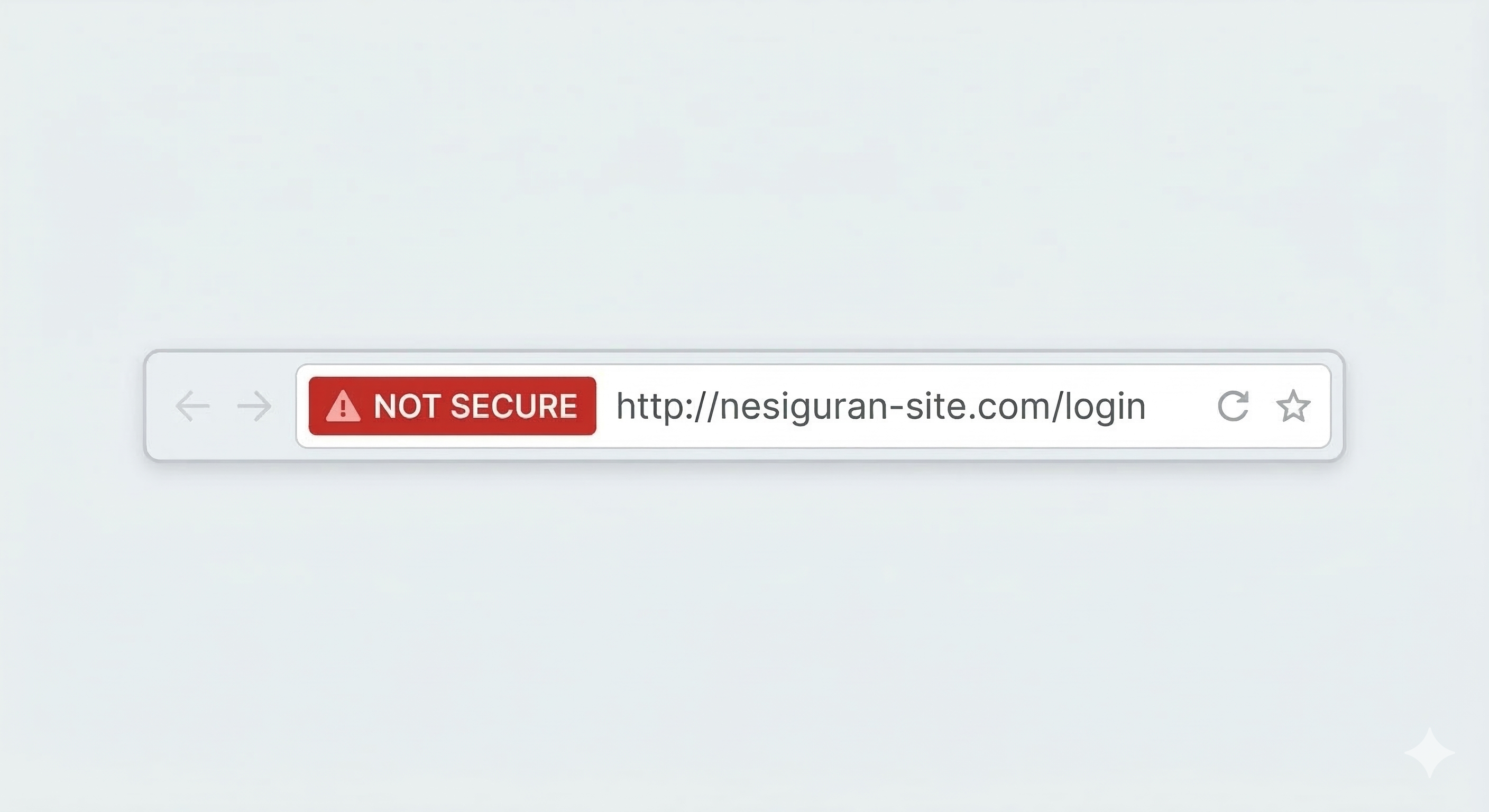 Prikaz preglednika s upozorenjem Nije sigurno pored adrese web stranice bez SSL certifikata